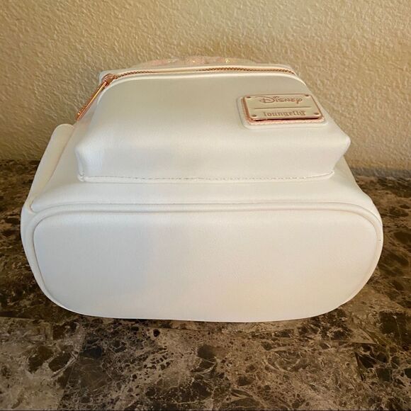 NEW Minnie Mouse Iridescent Sequin White Loungefly Mini Backpack NWT - Picture 4 of 6